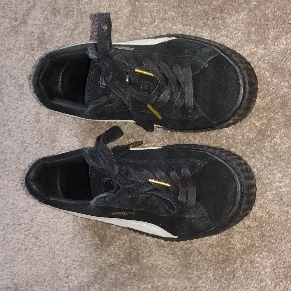 Fenty x Puma Suede Creeper Black Platform Sneakers Lace Up SIZE 5.5